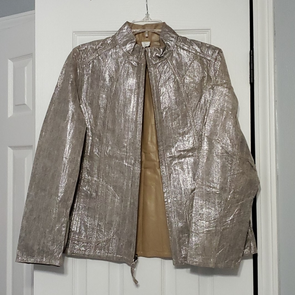 Chico's reversible leather jacket sz 1